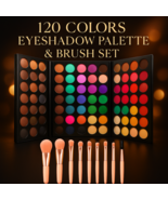 120 Colors Eyeshadow Palette + 8 Brush Set – Matte &amp; Shimmer Long-Lastin... - $34.86 CAD