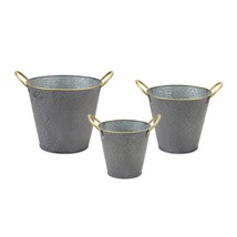 Pail (Set of 3) 9.5&quot;D x 8.25&quot;H, 11.5&quot;D x 9.5&quot;H, 13&quot;D x 10.75&quot;H Metal - £40.18 GBP