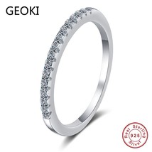 Geoki Passed Diamond Test 0.15 CT Perfect Cut Round Moissanite Ring 925 Sterling - £22.74 GBP