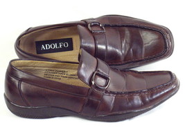 ADOLFO Brown Leather Loafer Shoes Dress Casual Men&#39;s Size 8 D US Excellent Plus - $14.72