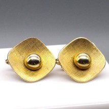 Vintage Emmons Mod Earrings, Gold Tone Clip On - £20.17 GBP