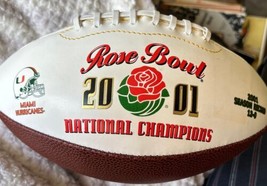 MIAMI HURRICANES 2001 ROSE BOWL Commemorative Football BALL 12-0 NCAA - $36.87