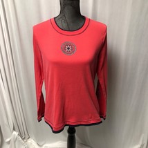 Made for Life Top Womens Large Rose Pink Navy Long Sleeve Comfy - £10.20 GBP
