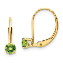 14K Gold August Peridot Dangle Earrings Jewelry New 14 X 4mm - £79.23 GBP