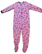 Women&#39;s Puppy Dog Footed Pajamas One Piece PJ Bone Pink Fleece Medium NE... - $31.67
