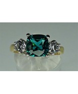 Genuine Blue Helenite Silver Ring with 18k Gold Plating - £55.02 GBP
