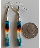 Route 66 Cherokee Native American Indian Made Beaded Dangle Earrings  Si... - $45.00