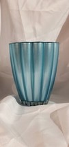 Teleflora Vase Aqua Blue Metallic Finish Vase 6.75 Inches Tall 5.5 Inches Wide - £14.92 GBP