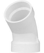 Charlotte Pipe 2 in. 45-Degree Schedule 40 White Pipe DWV PVC Elbow Hub ... - £6.67 GBP