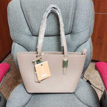 Miztique Reese Saffiano Vegan Leather Tote Purse Handbag BGT-3122 Taupe NEW OOS - £44.79 GBP