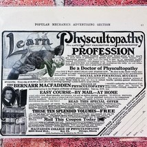 1914 Quackery - Learn Physcultopathy - Original Antique Vtg PRINT AD - £11.46 GBP