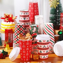 90 Pack 16 Oz Christmas Coffee Cups With Lids Bulk Disposable Christmas Paper Cu - $57.99