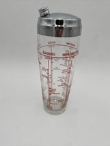 Mid Century Modern Vintage Glass &amp; Chrome Mixed Drink Recipe Mixer/Shaker - £12.45 GBP