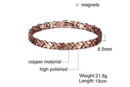 Vinterly Magnetic Bracelet Men Pure Copper Energy Health Bracelet Male Chain Lin - £29.04 GBP