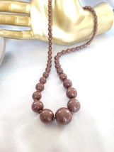 Old Vintage Jewellery Rich Chocolate Brown Graduated Glass Bead Heavy Ne... - £27.29 GBP