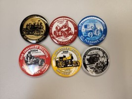 6 Early 2000&#39;s Midwest Old Settlers &amp; Threshers Reunion Pinback Buttons - £9.13 GBP