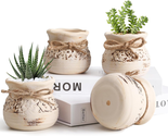 Succulent Pots Set of 4, 3.5 Inch Small Plants Pots, Small Ceramic Pots ... - £23.41 GBP