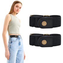 WERFORU No Buckle Elastic Stretch Belt for Women Men 2 Loop Buckle Free Invisibl - £17.22 GBP