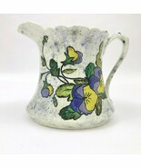 Vintage Frank Flores Ceramic Pitcher with Pansies Hand Made 1958 - $669.54 MXN
