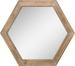 Stonebriar Decorative 24&quot; Hexagon Hanging Wall Mirror With Natural, And Entryway - £32.69 GBP