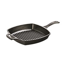 Lodge 26.67 cm / 10.5 inch Pre-Seasoned Cast Iron Square Grill Pan / Fat... - $117.00