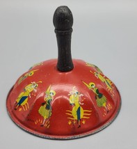 Vintage Tin Litho Noise Maker with Wood Handle Asian - Made in Japan - $14.01