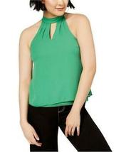 Bar III Womens Keyhole Cold Shoulder Blouse Green,Size Small - £17.40 GBP