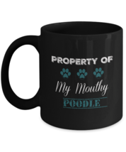 Mouthy Poodle Mug Gift For Him And Her, 11oz Black Ceramic Coffee, Tea Dog Cup - £17.57 GBP
