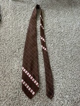 Kipper VTG Mens Brown Tie Check Plaid Pattern Pointed - $14.01