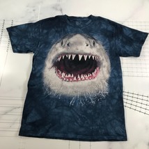 The Mountain Shark T Shirt Mens Medium Blue Great White Shark Tie Dye - £16.24 GBP