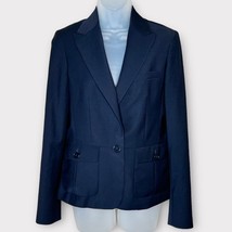 TALBOTS navy all seasons wool blend single button blazer suit jacket size 4 - $37.74