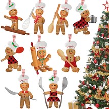 27 Pieces Gingerbread Ornaments Baking Gingerbread Man Farmhouse Ornaments Woode - £18.97 GBP