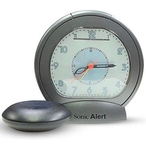 Sonic Alert Sonic Boom SBA475ss Vibrating Analog Alarm Clock | Dark Grey - £43.53 GBP