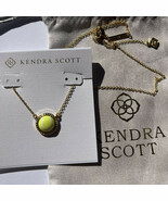 Kendra Scott Tennis Gold Short Pendant Necklace in Chartreuse Magnesite ... - $710.83 MXN