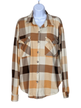 Rue 21 Women&#39;s XL Long Sleeve Plaid Blouse Top Super Soft Flannel Look S... - $15.85