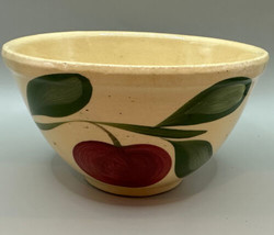 WATT Pottery Apple 3 Leaf Design # 6 Serving Bowl USA 6&quot; x 3-3/4 VINTAGE - £15.68 GBP