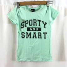 Chin Up Girls T Shirt Sporty and Smart Mint Green Size M - £3.92 GBP