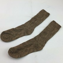 Brown Lace Printed Womens Socks Mid Calf Tube Church Office - £10.37 GBP