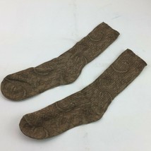 Brown Lace Printed Womens Socks Mid Calf Tube Church Office - £10.20 GBP