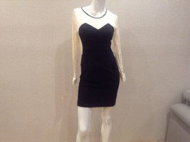 Sea New York Black Dress Long Sleeve Illusion EUC Size 4 - £45.76 GBP