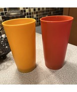 Vintage Tupperware TUMBLERS #873 - Lot of Two (2) Harvest Gold &amp; Orange ... - $9.21