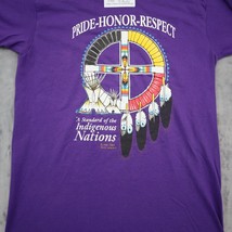 Indigenous Nations Shirt Mens M Purple Fruit of the loom Printed Casual Tee VTG - £10.26 GBP