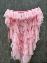 Women PINK High Low Layered Tulle Skirt Holiday Outfit Hi-lo Tiered Tulle Skirts image 7