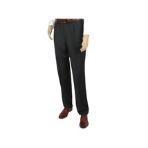 Men's MANTONI Pleated Pants 100% Wool Super 140's Classic Fit  46306-3 Charcoal image 3
