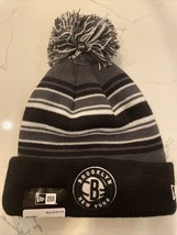 New Era Brooklyn Nets Nba Team Biggie B EAN Ie Pom Winter Ski Knit Cap Hat - £19.39 GBP