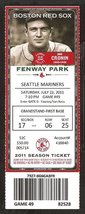 Seattle Mariners Boston Red Sox 2011 Ticket Ichiro Ellsbury Ackerly - £2.33 GBP