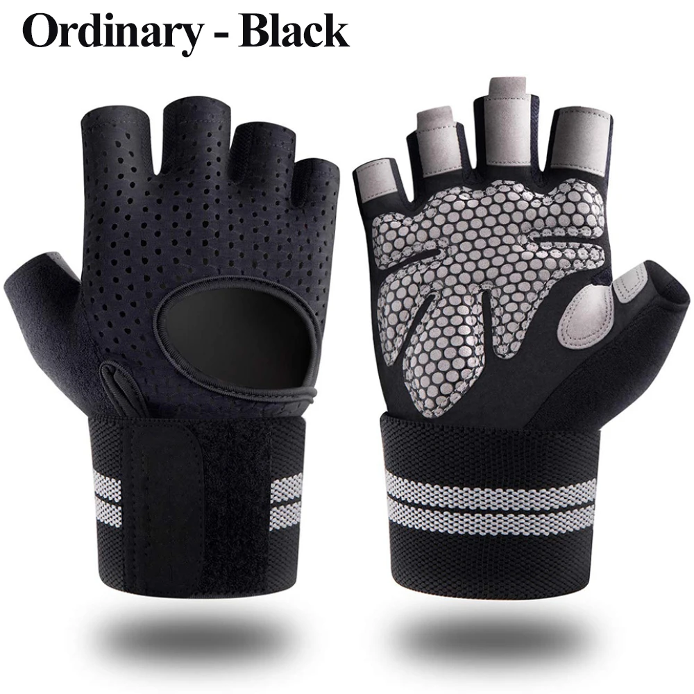 Fingerless Workout Gloves Men and Women Weight Lifting Gloves With Wrist Wraps S - £82.46 GBP