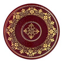 Vintage UCHNER Kokomo Opalescent Glass Plate – 12" Red & Gold – KO Emblem – Mid- - €102,93 EUR