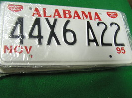 Vintage License Plate/Tag ALABAMA 44X6A22  Nov.95 Heart of Dixie - £9.02 GBP