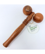 NEW The Body Shop Wooden Twin Ball Massager Roller Handheld Massage Wand - $14.99
